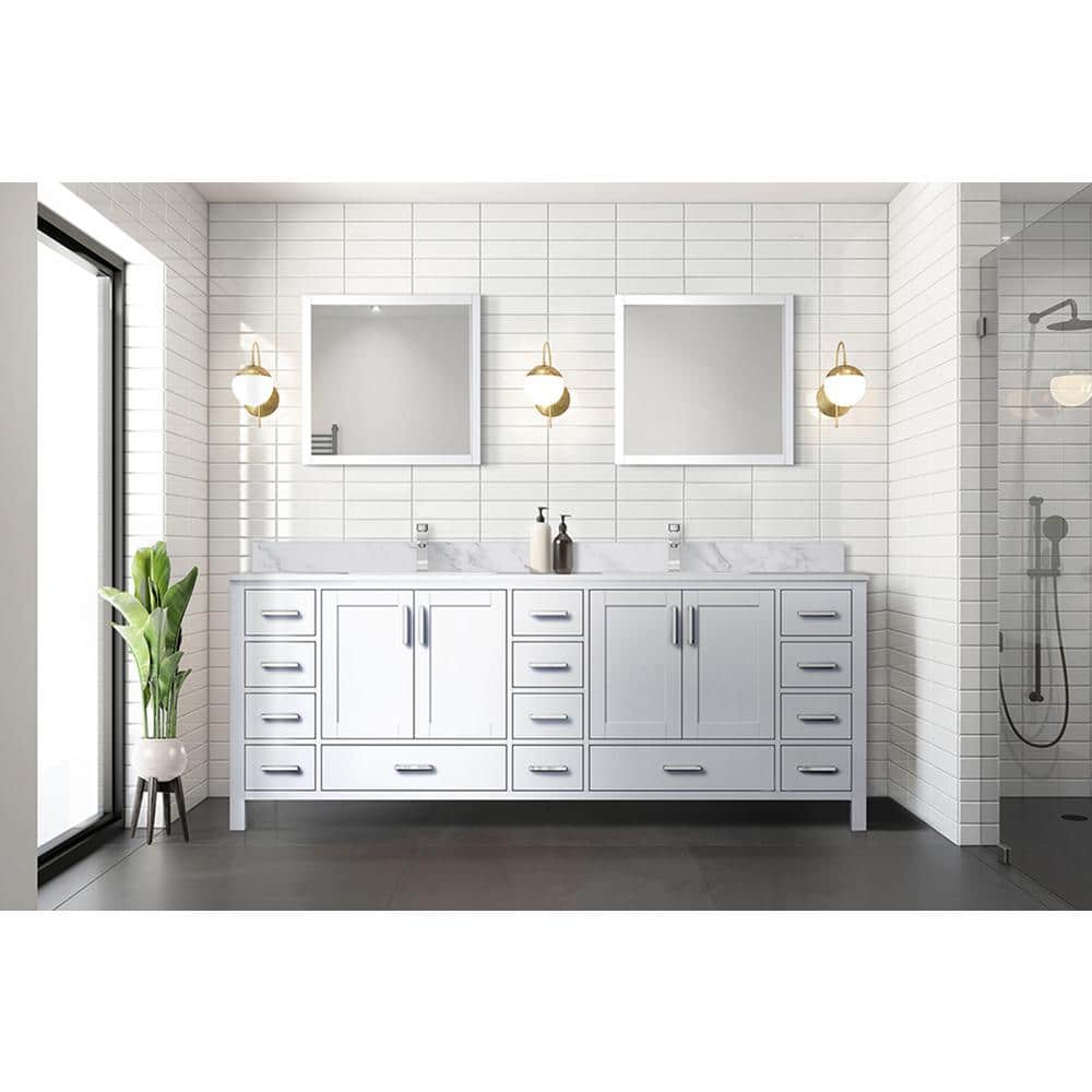 Jacques 84" White Double Freestanding Vanity Cabinet