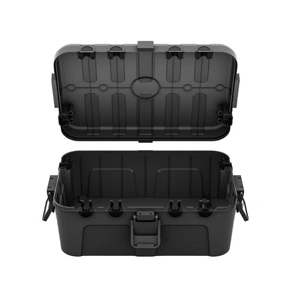Vrbgify Large Outdoor Electrical Box 12.5 x 8.5 x 5 Polypropylene Black 6-Gang IP54 Weatherproof Extension Cord Cover