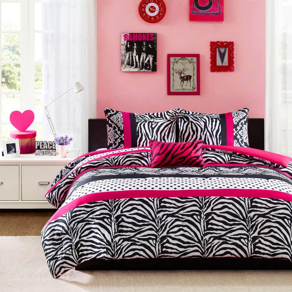 Intelligent Design Gemma 4-Piece Pink Microfiber King/Cal King