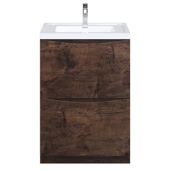 Smile 24 in. Single Sink Rosewood Bath Vanity with White Acrylic Top (Assembled)