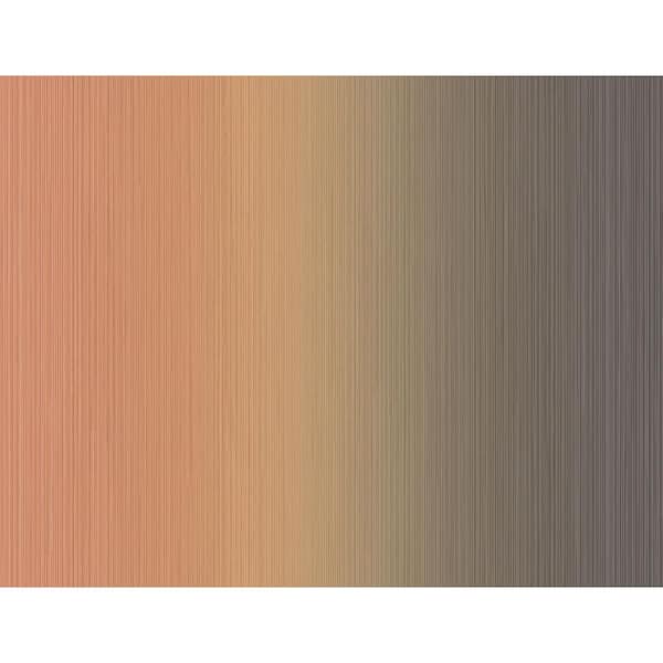 CASA MIA Shade Stripes Brown and Red Paper Non - Pasted Strippable Wallpaper Roll Cover 60.75 sq. ft.