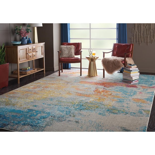 Celestial Sublime Sealife Multicolor 6 ft. x 9 ft. Abstract Modern Area Rug