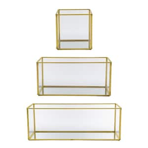 Clear/Gold Glass Boxes with Gold Rim