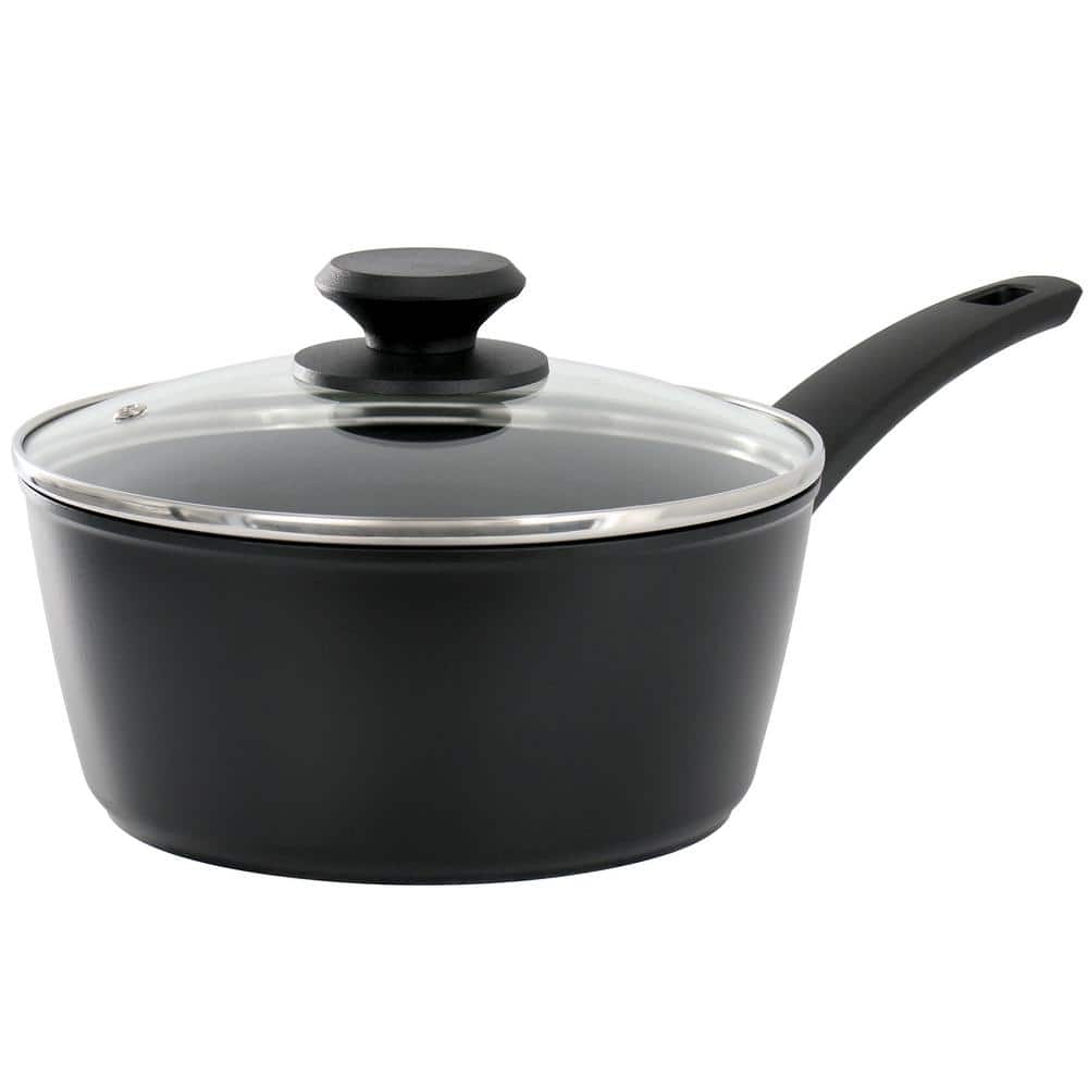 UPC 085081621634 product image for Connelly 2.5 qt. Textured Nonstick Aluminum Saucepan with Lid in Black | upcitemdb.com