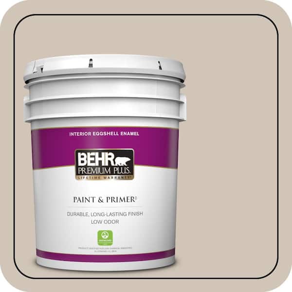 BEHR PREMIUM PLUS 5 gal. #PWN-70 Indulgent Mocha Eggshell Enamel Low Odor Interior Paint & Primer