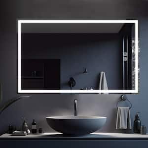 31 in. W x 51 in. H Rectangular Frameless LED Anti-Fog Dimmable Bathroom Vanity Mirror in Silver