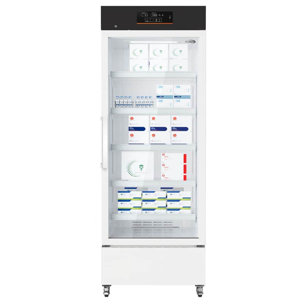 26 in. Medical Refrigerator with Lock for Pharmacy and Backup Battery for the Alarm 15 cu. ft. in White
