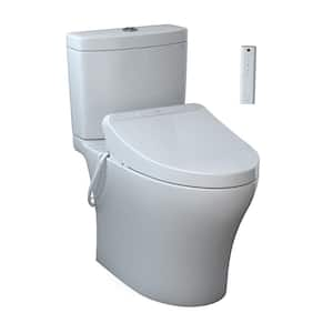 Aquia IV 2-Piece 0.8/1.28 GPF Dual Flush Elongated ADA Comfort Height Toilet in Cotton White, K300 Washlet Seat Included