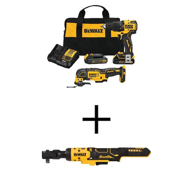 DEWALT ATOMIC 20V MAX Lithium-Ion Cordless Brushless Combo Kit 2-Tool and 3/8 in. Ratchet with (2) 1.5Ah Batteries & Charger