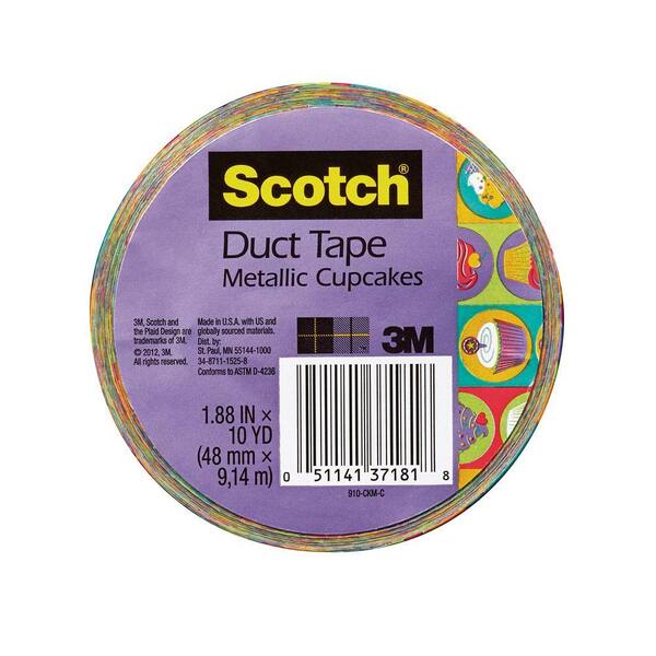 3M Scotch 1.88 in. x 10 yds. Metallic Cupcakes Duct Tape