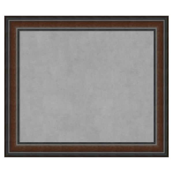 Amanti Art Cyprus Walnut 29 in. x 25 in. Framed Magnetic Board