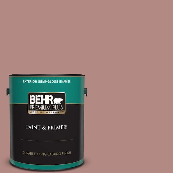 BEHR PREMIUM PLUS 1 gal. #190F-4 Warm Comfort Semi-Gloss Enamel Exterior Paint & Primer