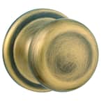 Juno Antique Brass Privacy Bed/Bath Hall/Closet Door Knob with Microban Antimicrobial Technology and Lock