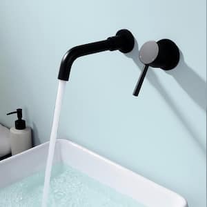 Single Handle Wall Mounted Kitchen Faucet, Pot Filler Faucet in Matte Black