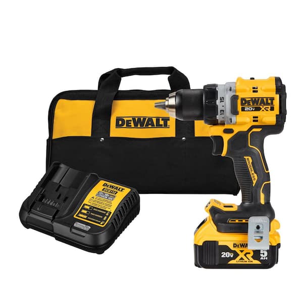 DEWALT MAX XR Lithium-Ion Cordless Compact 1/2 Drill/Driver Kit, 20V MAX 5.0Ah Battery, and Charger - The Depot