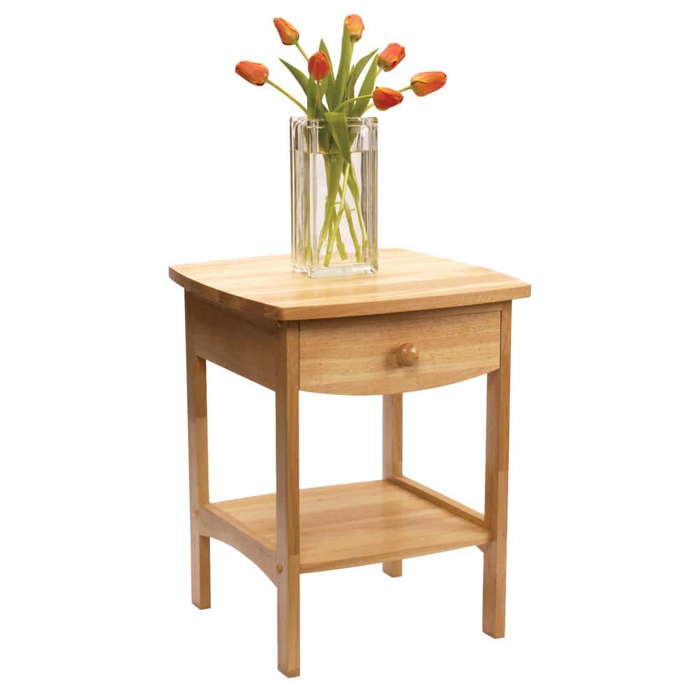 Claire Natural Wood Square Nightstand with Drawer