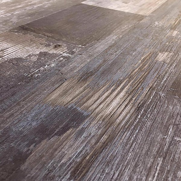 Deco Products Reggae Beige Light Brown Light Blue Vinyl Plank Sample