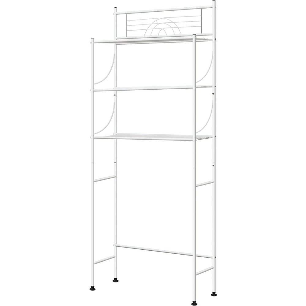 26.7 in. W x 64.4 in. H x 9.5 in. D Metal Rectangular Shelf in White