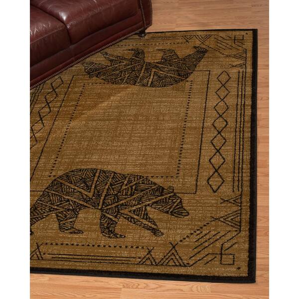 United Weavers of America Affinity Bear Cave 5'3 x 7'2 Rug Gold 