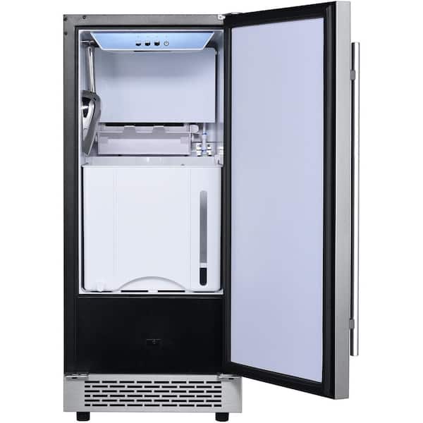 60 lbs. Built-in Freestanding Self-Contained Ice Maker in Stainless steel