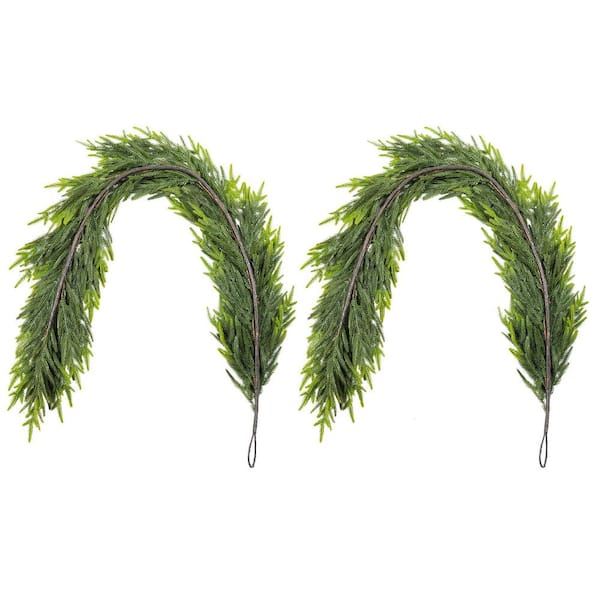 6 ft. Greenery PE Dripping Artificial Christmas Garland (Set of 2)