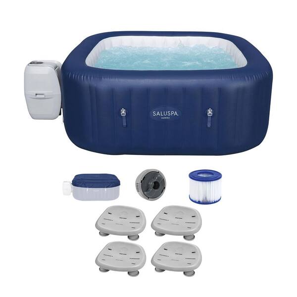 Bestway Hawaii 6-Person 140-Jet Round Inflatable Hot Tub with Pool and Spa Seat (4-Pack)