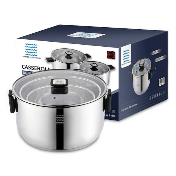 ChefPot 3-Piece Stainless Steel Cookware Set in Silver