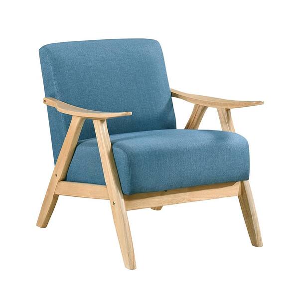 Lazzara Ocala Blue Textured Fabric Upholstery Accent Chair