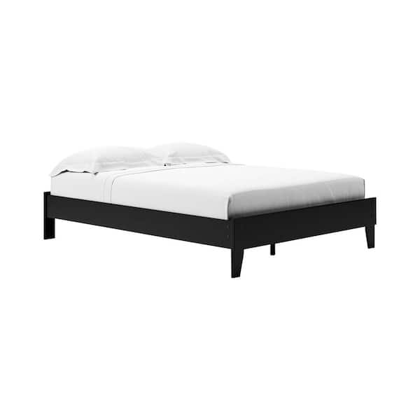 Signature DESIGN BY ASHLEY Finch Black Wood Frame Queen Platform Bed