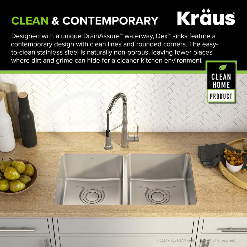 33-Inch Stainless Steel Undermount Double Bowl Kitchen Sink