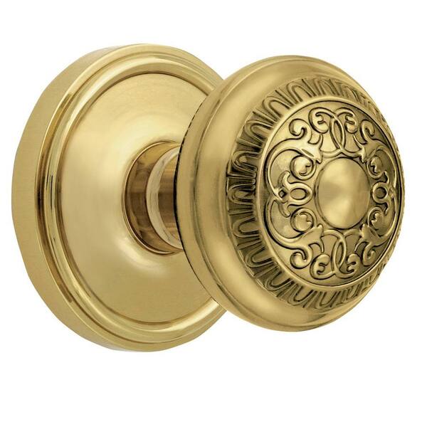 Grandeur Georgetown Rosette Lifetime Brass with Double Dummy Versailles Crystal Knob