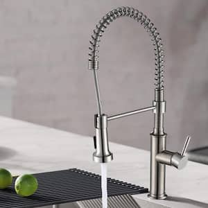 Single-Handle Pull-Down Sprayer Kitchen Faucet with Dual Function Sprayhead in Brushed Nickel