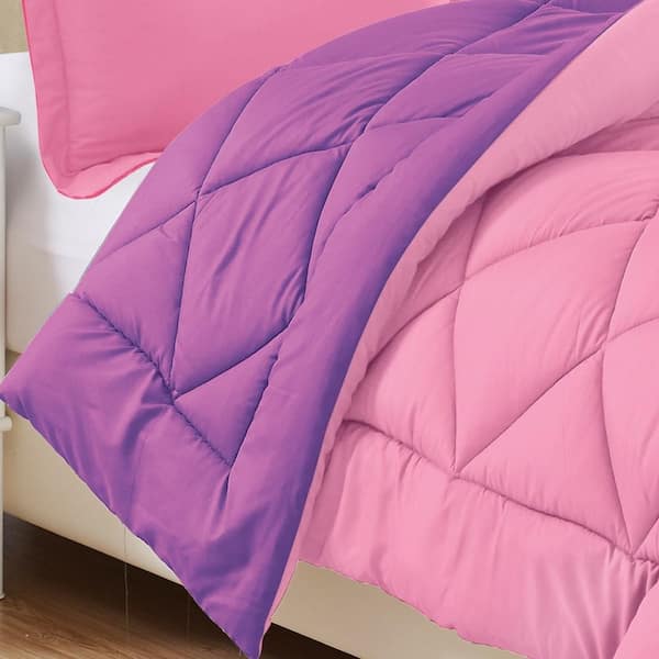 3-Piece Pink/Purple Full/Queen Comforter Set