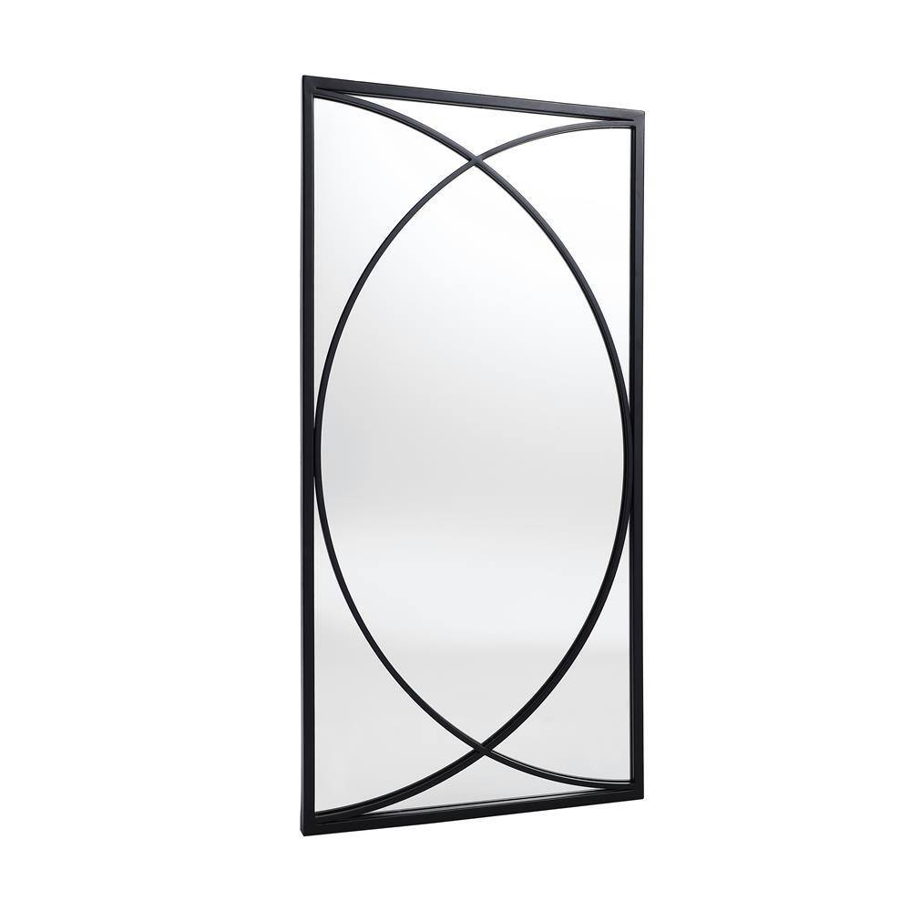 LuxenHome 3-Piece Black Metal Rectangular Wall Mirror Set