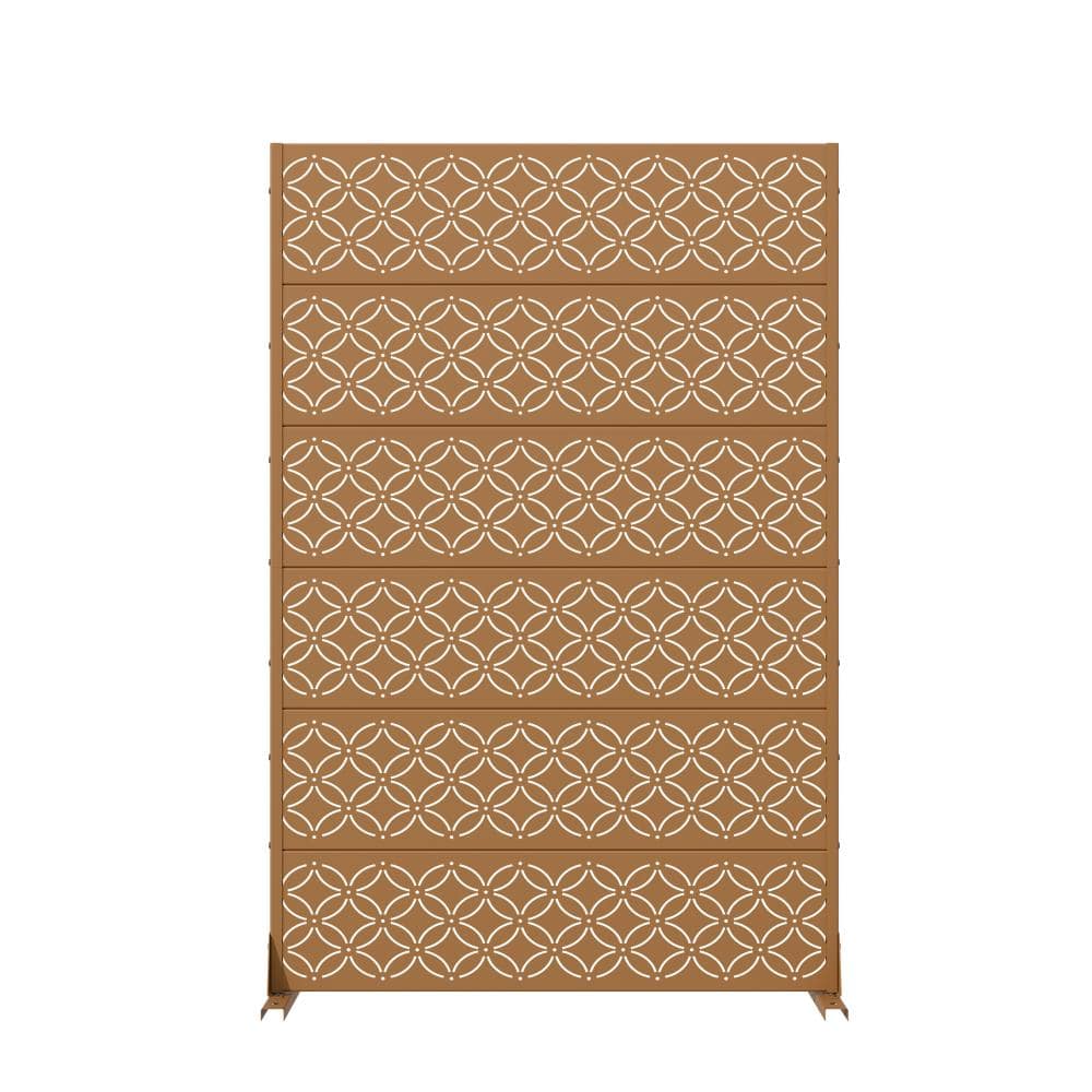 72 in. x 47 in. Brown Metal Wall Sculptures Garden Fence Privacy Screen Garden Screen Panels for Patio price history on PriceWatchPro