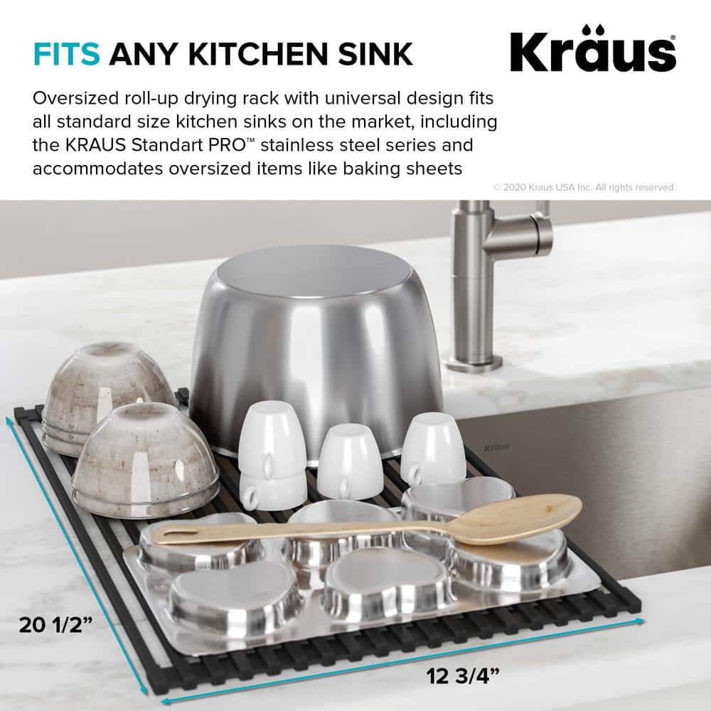 20.5-inch Gray Stainless Steel Foldable Over-Sink Dish Drying Rack