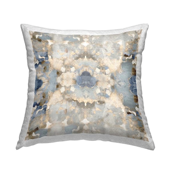 Soft Pastel Boho Symmetry Beige Square Outdoor Throw Pillow