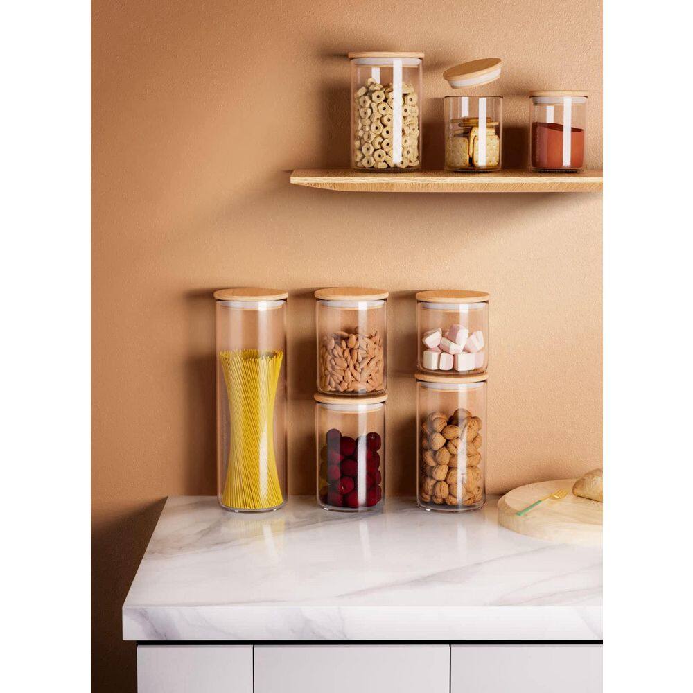 8-Piece Borosilicate Glass Spice Jar Set with Bamboo Airtight Lids and Silicone Seals for Kitchen Food Storage price history on PriceWatchPro