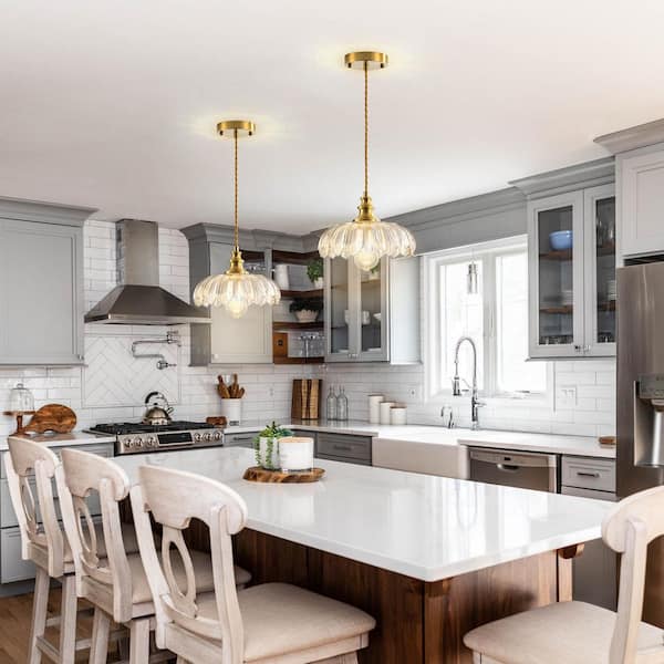 Jasslynn 60 Watt 1 Light Clear Modern Pendant Light with Dome Glass Shade for Bedroom, Living Room, Kitchen