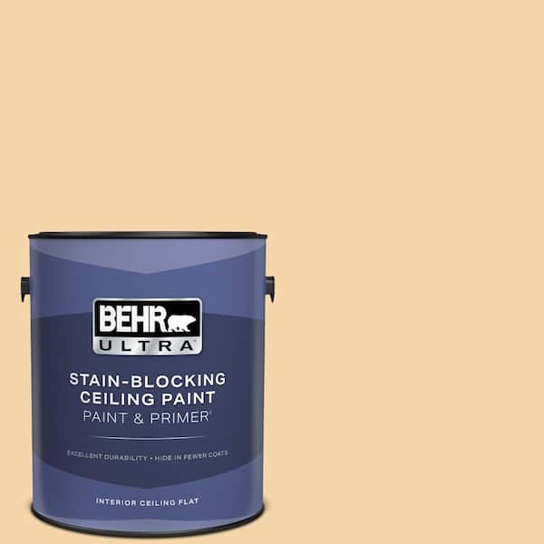 BEHR ULTRA 1 gal. #PPU6-08 Pale Honey Ceiling Flat Interior Paint & Primer