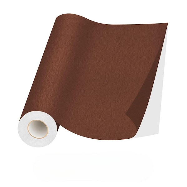 Angel Sar 17 in. x 79 in. Light Brown Self Adhesive Leather Repair Patch for Couches, Furniture, Car Seats, Cabinets and Wall