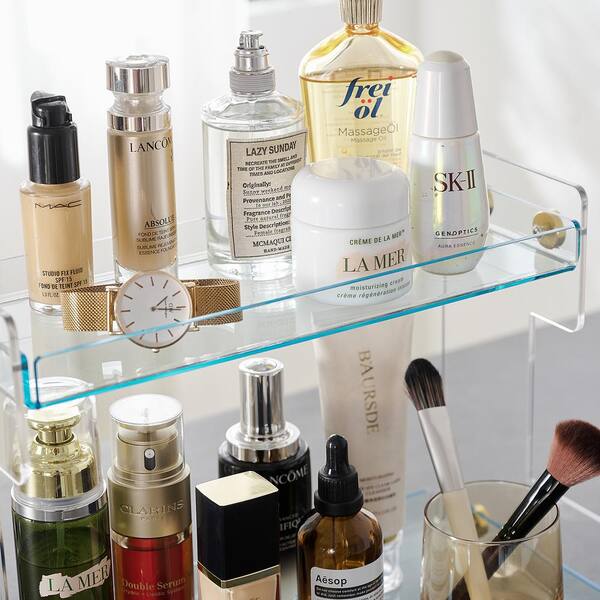 BWE Bathroom Counter Organizer 2-Tier Acrylic Vanity Countertop Perfume  Cabinet Makeup Spice Rack Storage Modern Holder Matt CF-001-MS - The Home  Depot