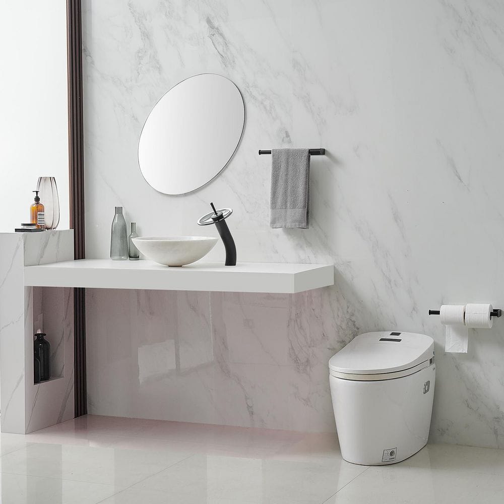 Matte Black Stainless Steel Waterfall Vessel Sink Faucet