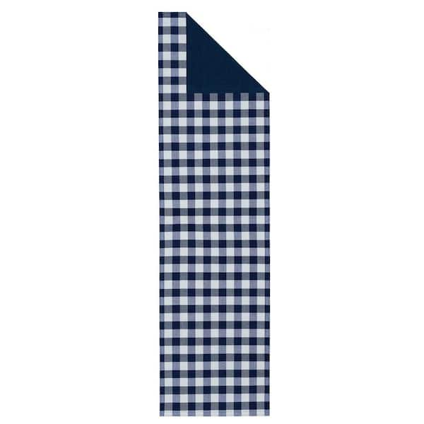 ACHIM Buffalo Check 13 in. W x 36 in. L Navy Checkered Polyester/Cotton Table Runner