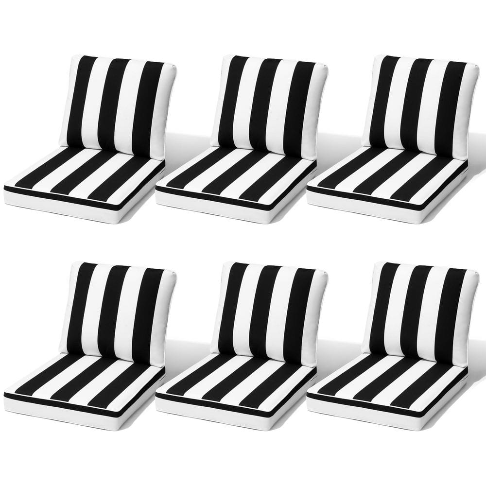 27.6 in. x 24.4 in. x 4.5 in. Outdoor Couch Cushion with Zipper 6 Pieces Thickened Patio Cushions in Black and White price history on PriceWatchPro