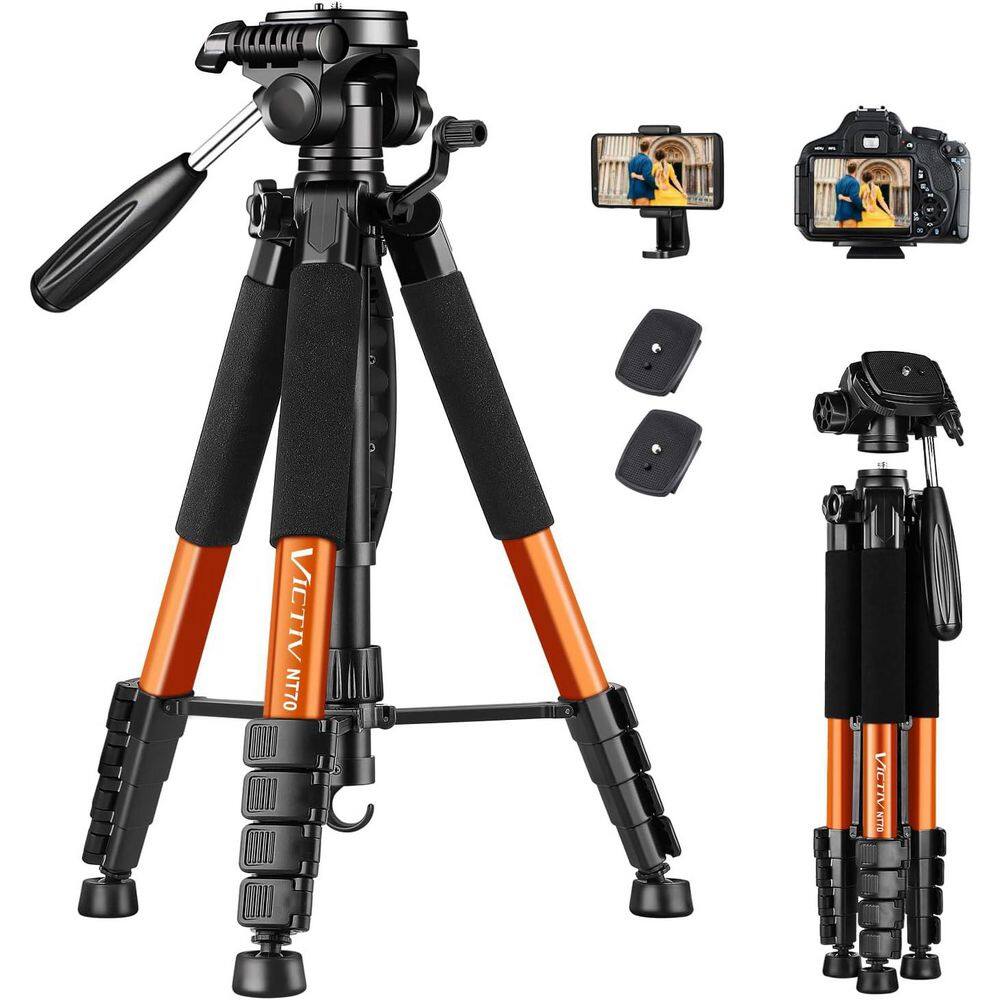 Tripod for Camera and Phone Aluminum Heavy Duty with Carry Bag and Phone Holder Compatible with DSLR in Orange (1-Pack) price history on PriceWatchPro