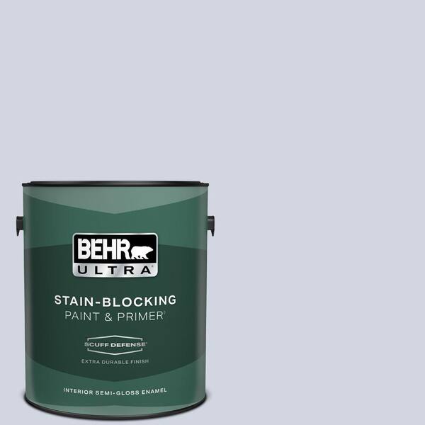 BEHR ULTRA 1 gal. #PPU16-08 Hint of Violet Extra Durable Semi-Gloss Enamel Interior Paint & Primer