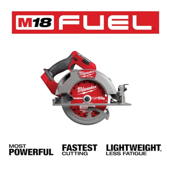 M18 FUEL 18V Lith-Ion Brushless Cordless 7-1/4 in. Circular Saw w/ (2) Blade