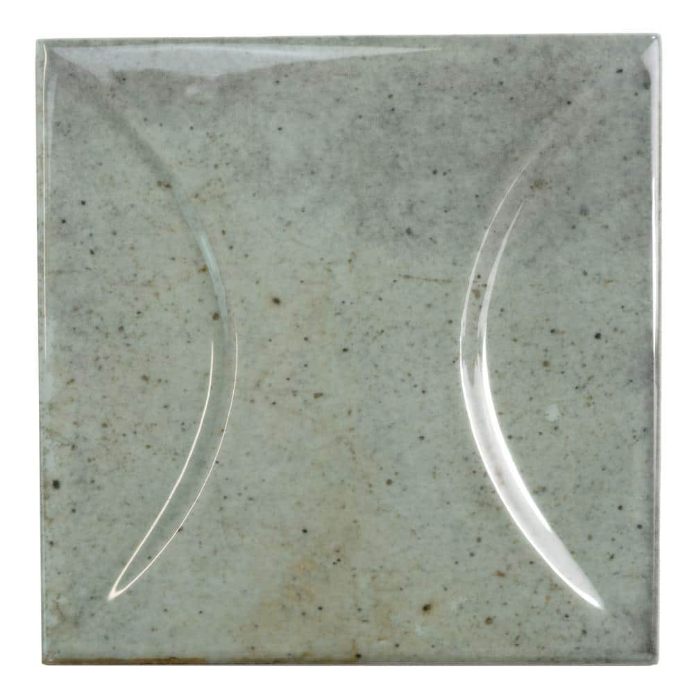 Antiek 3.94 in. x 3.94 in. Glossy Ceramic Square Deco Wall Tile (6.68 sq. ft./case) (60-pack)