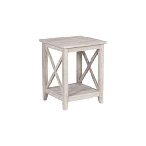 Honduras 19 in. Washed Gray Square Wood End Table